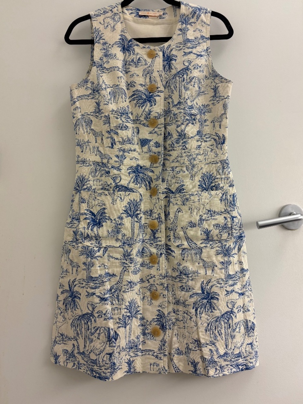 Tory Burch linen safari print shift dress 4